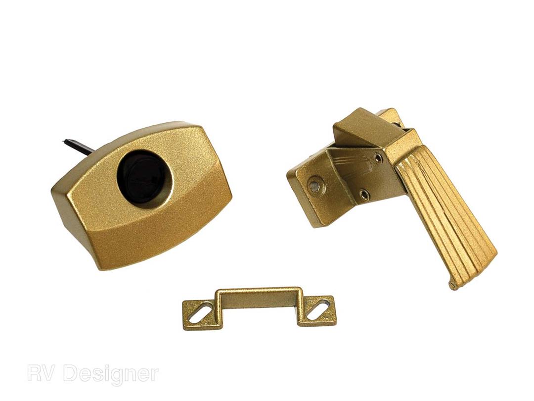 RV Designer Door Latch, Brass