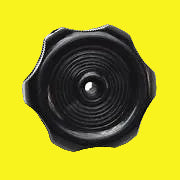 Black circular window knob for RV