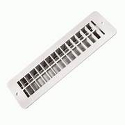 A white rectangular floor register with a damper, designed for heating, ventilation, and air conditioning systems.