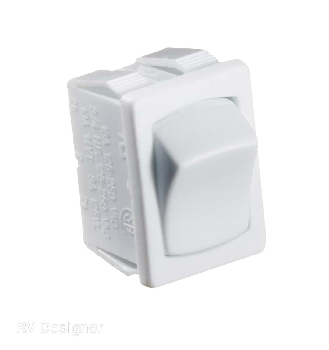RV Designer Mini On/Off Rocker Switch, White