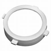 A white bayonet ring for connecting sewer hose to holding tank.