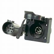 Black trailer wiring connector, 7 blade and 4 flat