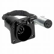 Black trailer wiring connector, 6 round to 7 blade