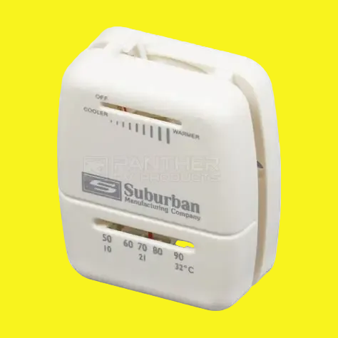 A white Suburban thermostat