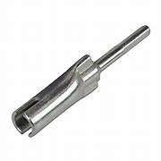 A silver-colored scissor jack drill attachment with a T-slot type connection, designed for use with 3/8 inch drills.