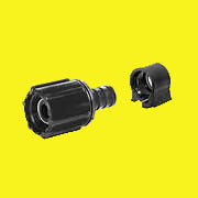 Black Pex 1/2" swivel coupling with clamp