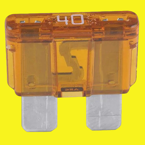 An orange ATC blade fuse with 40 written on it, typically used in a vehicle's electrical system.