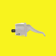 A white Dometic refrigerator door light switch with two terminal connectors