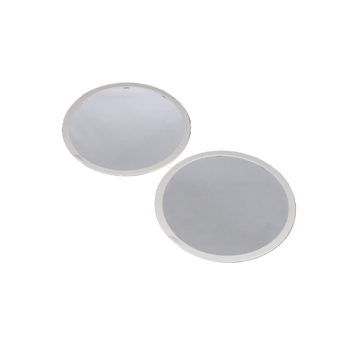 Two round screens with white trim