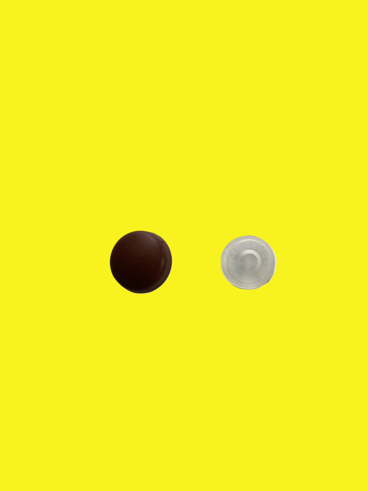 Round brown screw or nap cover