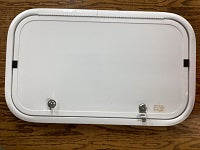 White compartment door with frame