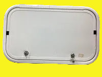 White compartment door with frame