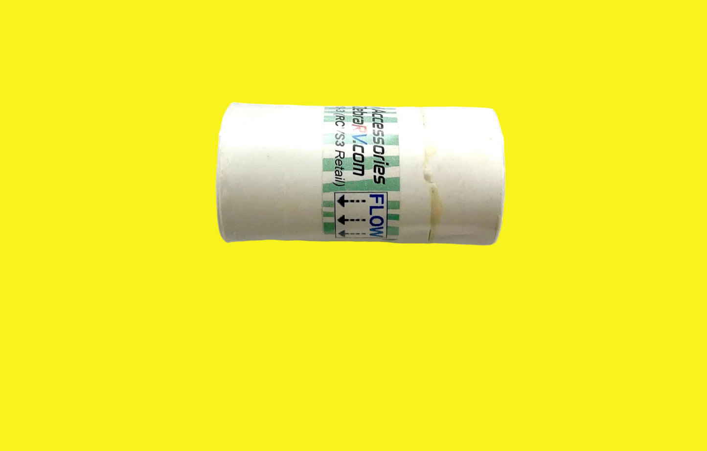 A white 3/8 inch female pipe thread check valve.