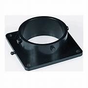 Black ABS plastic RV bayonet with flange for water tank valves.