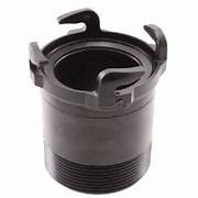 Black sewer hose adapter with bayonet hooks