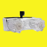 RV shower faucet, chrome with clear handles