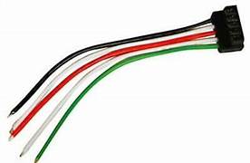 A 5-pin slide-out switch wiring harness with multicolored wires in a single row.