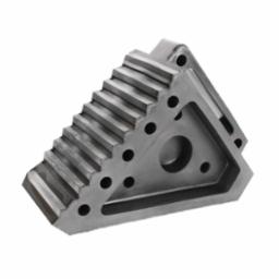 Black rubber wheel chock.