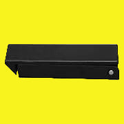 Black square-style compartment door catch for RV baggage compartments.