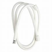 A white nylon hand-held shower hose