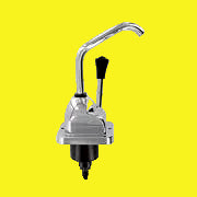 A chrome hand pump