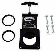 Replacement waste valve body with a black plastic handle and metal mounting hardware, without cap or coupler.