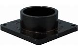 Black flanged waste valve fitting for RV plumbing systems.