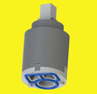 A gray Lippert faucet cartridge with blue seals, designed for a kitchen pull-down faucet.