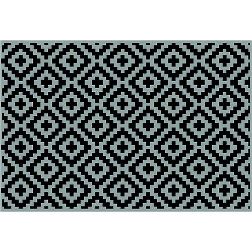 Solera All Weather Patio Mat, 8' x 20', Black/Gray