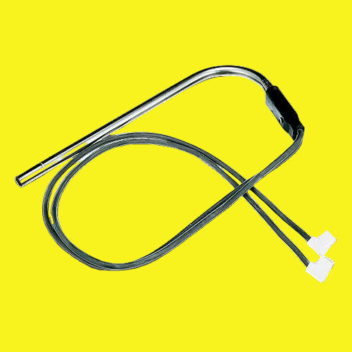 A silver heating element for a refrigerator with a coiled design and a connector