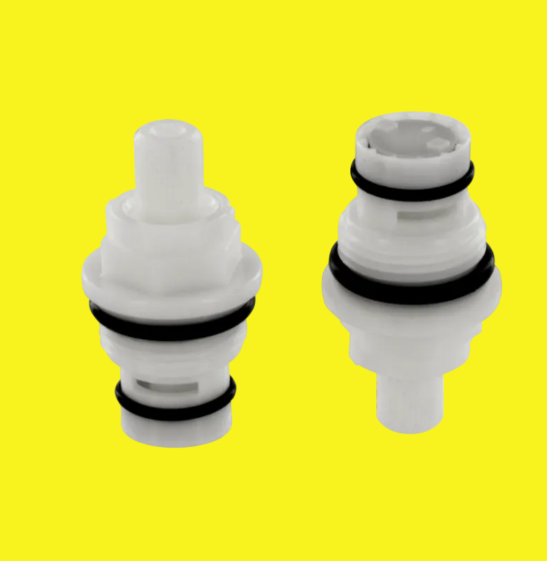 A set of two faucet stem and bonnet