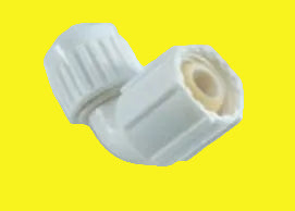 A white fresh water elbow fitting