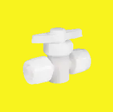 A white fresh water shut-off valve