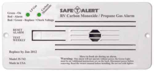 Dual Carbon Monoxide & Propane Gas Alarm, Flush Mount, White