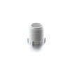 White threaded plug on white background