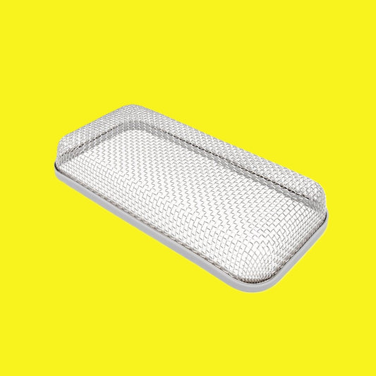 A rectangular screen against a yellow background