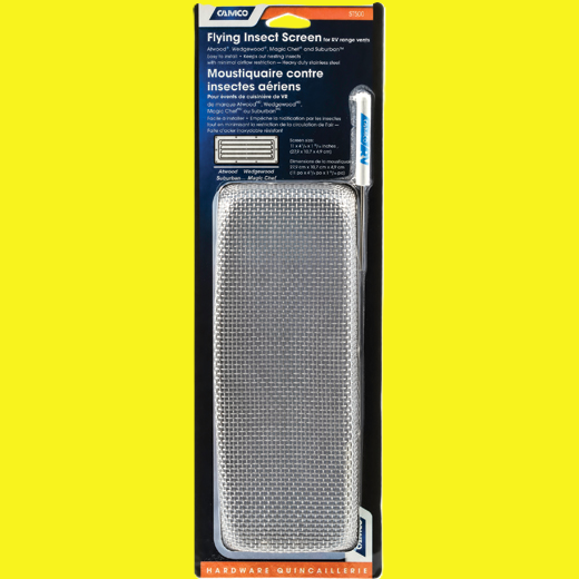 A stainless steel rectangular insect screen 