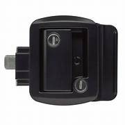 Black entry door lock with deadbolt