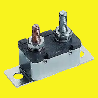 Inline circuit breaker with two terminals