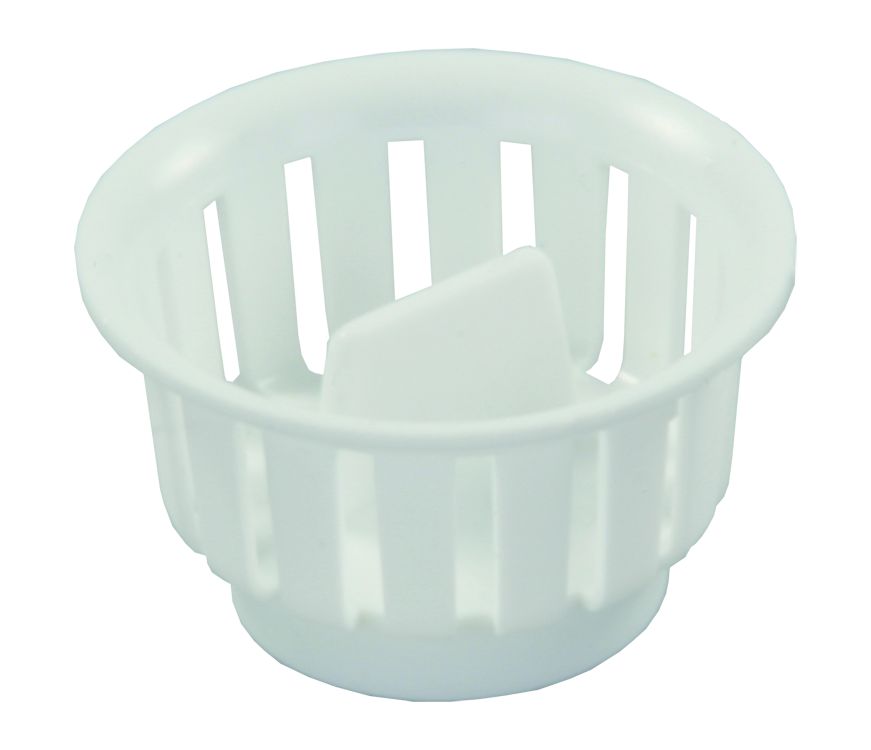 JR Products Sink Strainer Basket, White