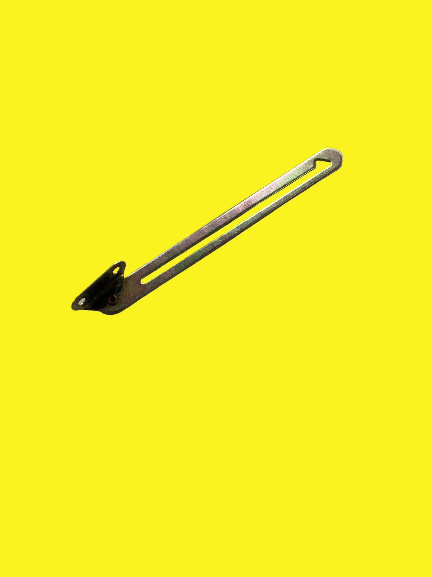 A metal cabinet door support