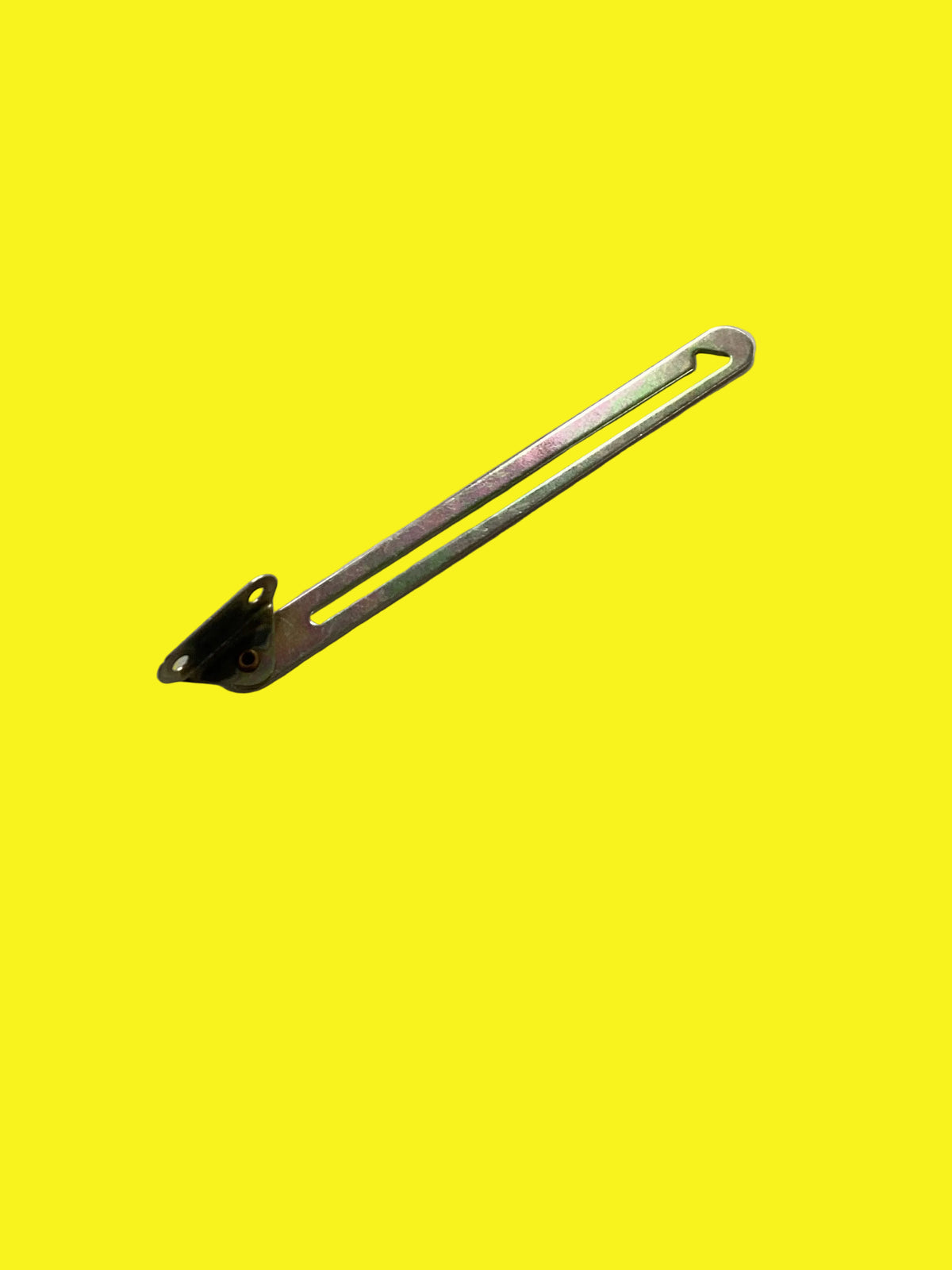 A metal cabinet door support