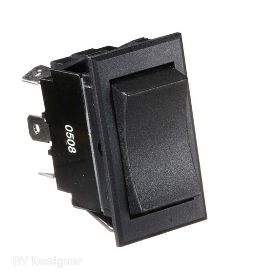 On/Off/On Rocker Switch, Momentary, Black