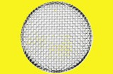 A round stainless steel insect screen for RV appliance.