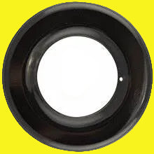 A single black porcelain drip pan for a gas stove burner.