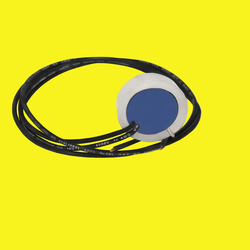 A black air conditioner low temp switch with a white and blue sensor at one end