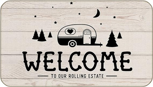 "Welcome To Our Rolling Estate" Mat