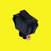 A black galley kill switch with a face plate, typically used for plumbing fixtures.