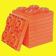 10 square orange leveling blocks