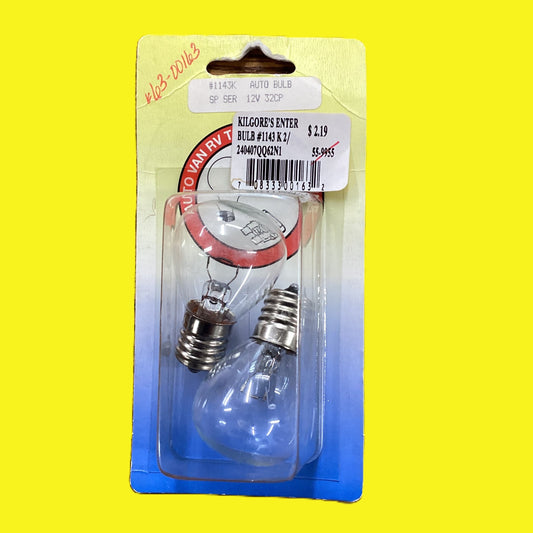 A set of two incandescent #1143K light bulbs